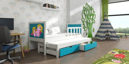 Barevná dětská postel s přistýlkou Evita 25